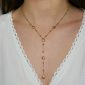 Collier cravate soleils en acier inoxydable doré