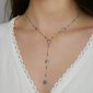 Collier cravate soleils en acier inoxydable argenté