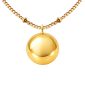 Collier maille boule alternée en acier inoxydable orné d'un pendentif BOLA de grossesse en cuivre - coloris doré