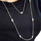 Collier sautoir maille marine en acier inoxydable argenté