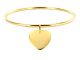 Bracelet jonc coeur acier doré à personnaliser