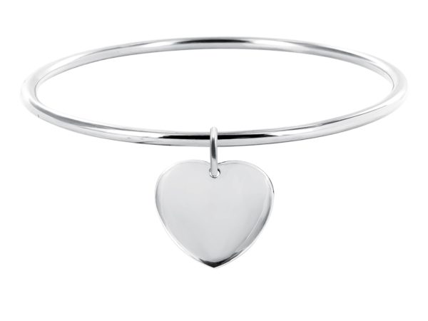 Bracelet jonc coeur acier à personnaliser