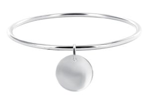 Bracelet jonc médaille acier à personnaliser