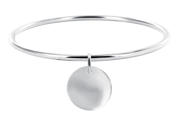 Bracelet jonc médaille acier à personnaliser