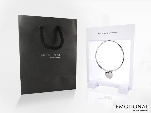 Bracelet jonc coeur acier à personnaliser