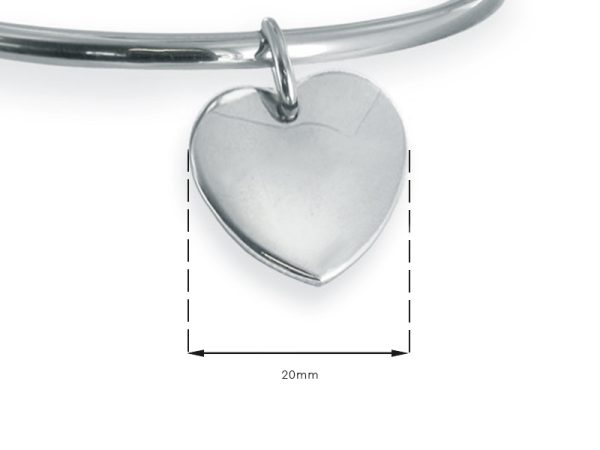 Bracelet jonc coeur acier à personnaliser