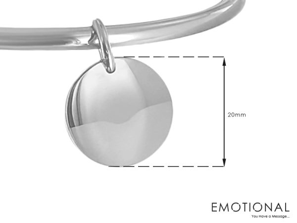 Bracelet jonc médaille acier à personnaliser