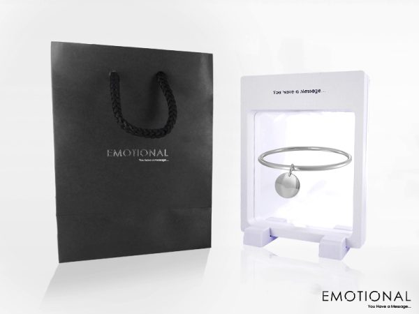 Bracelet jonc médaille acier à personnaliser