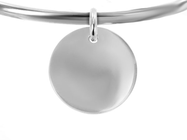 Bracelet jonc médaille acier à personnaliser