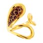 Bague ajustable imprimé léopard en acier inoxydable doré