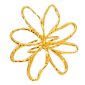 Bague ajustable fleur filigrane en acier inoxydable doré