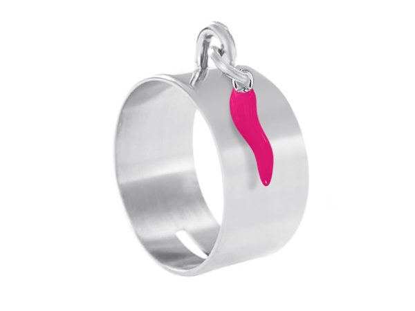 Bague tube corne d'abondance en acier inoxydable argenté