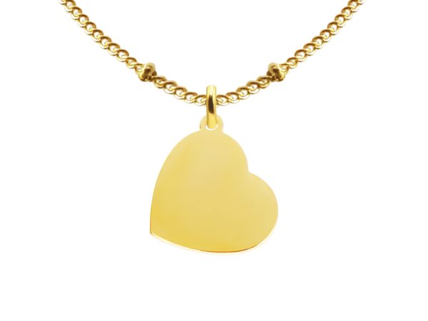 Collier maille boule alternée coeur à personnaliser