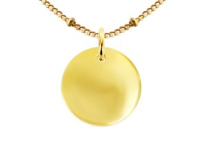Collier maille boule alternée médaille à personnaliser