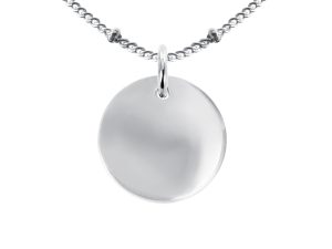 Collier maille boule alternée médaille à personnaliser