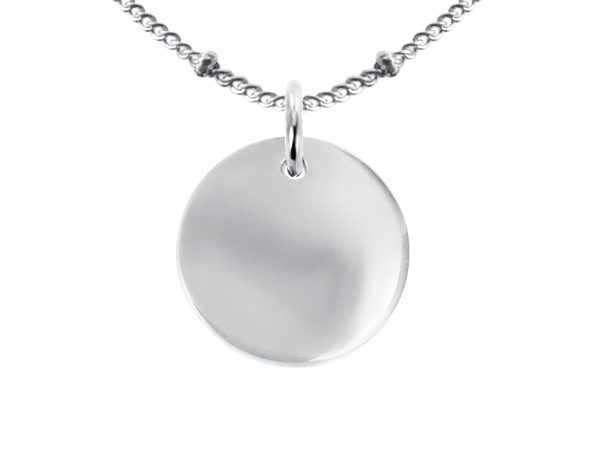 Collier maille boule alternée médaille à personnaliser