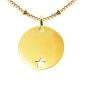 Collier maille boule alternée acier doré médaille étoile à personnaliser
