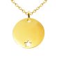 Collier acier doré médaille étoile à personnaliser