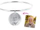 Bracelet jonc médaille 30mm acier à personnaliser avec photo