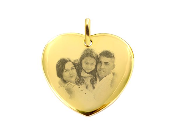 Pendentif coeur acier à personnaliser avec photo