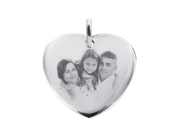 Pendentif coeur acier à personnaliser avec photo