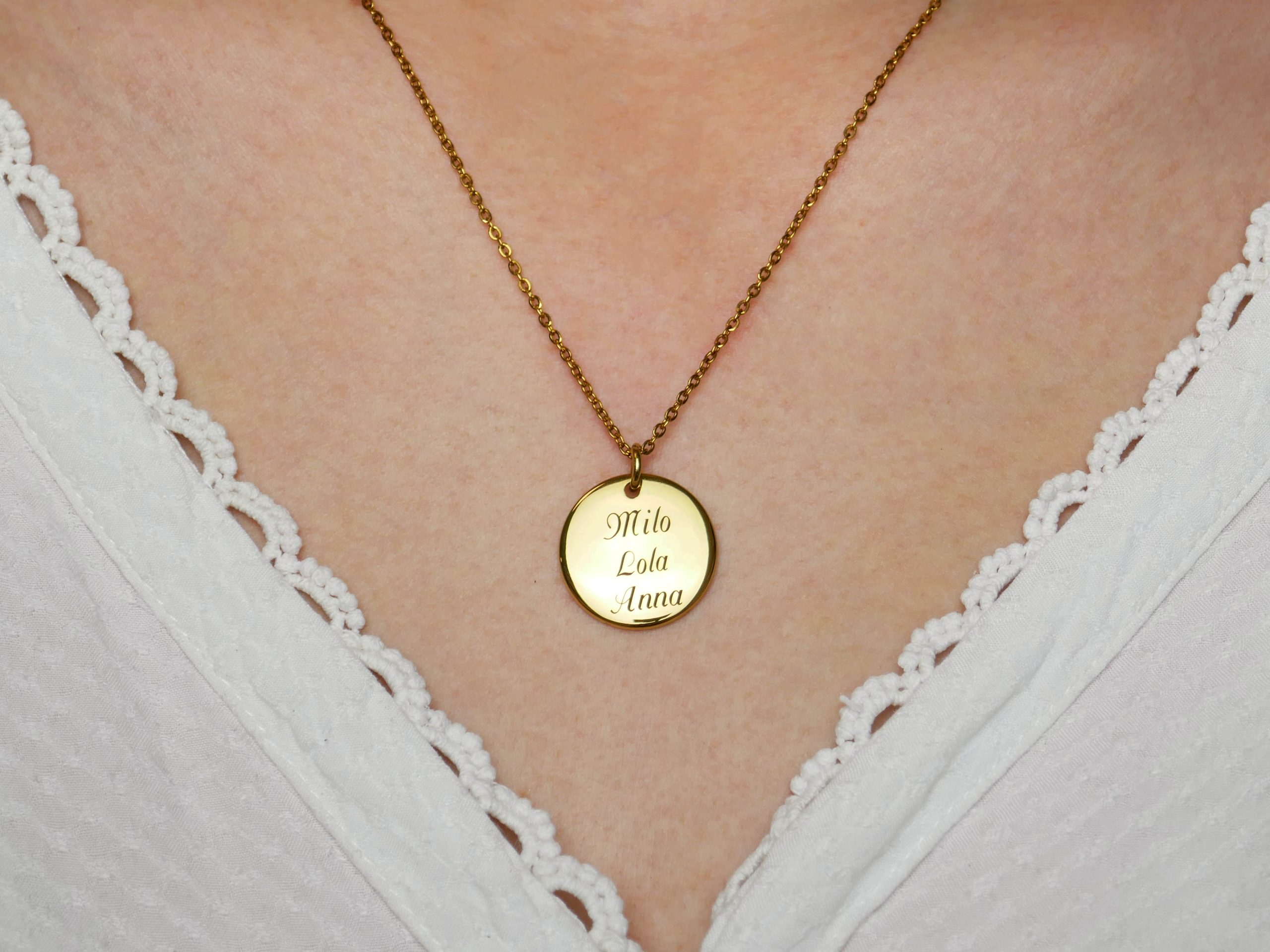 Collier médaille à personnaliser