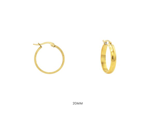 Créoles en acier inoxydable doré | Largeur: 4mm