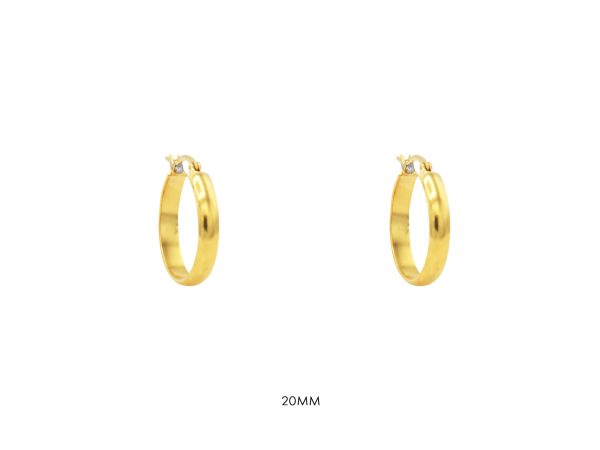 Créoles en acier inoxydable doré | Largeur: 4mm