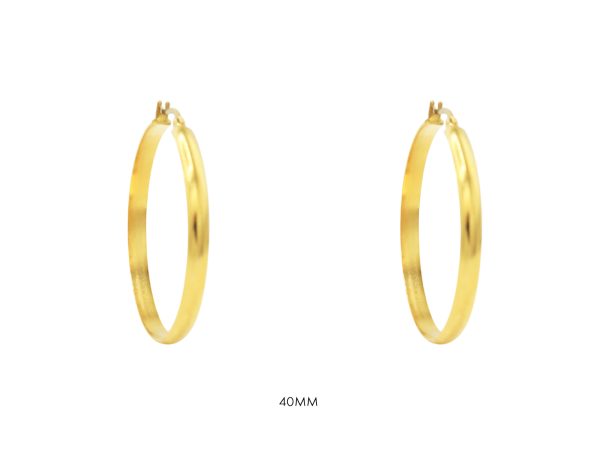 Créoles en acier inoxydable doré | Largeur: 4mm