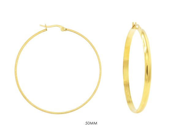 Créoles en acier inoxydable doré | Largeur: 4mm