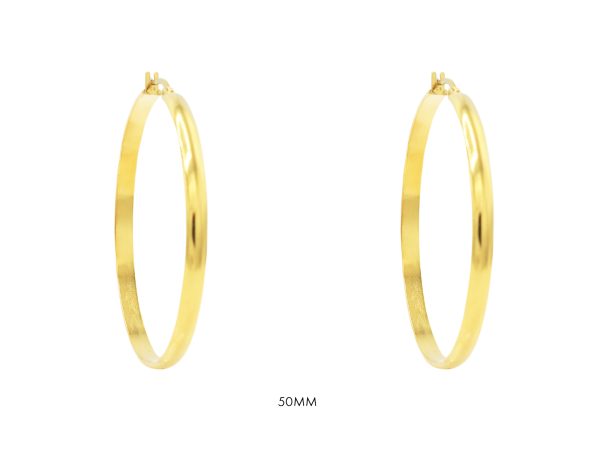 Créoles en acier inoxydable doré | Largeur: 4mm