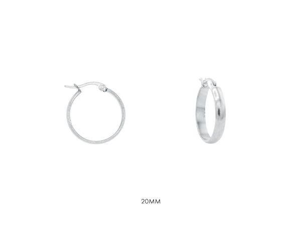 Créoles en acier inoxydable argenté | Largeur: 4mm