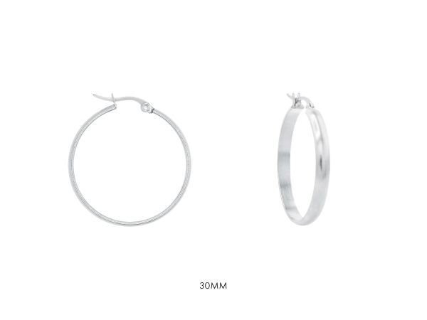 Créoles en acier inoxydable argenté | Largeur: 4mm