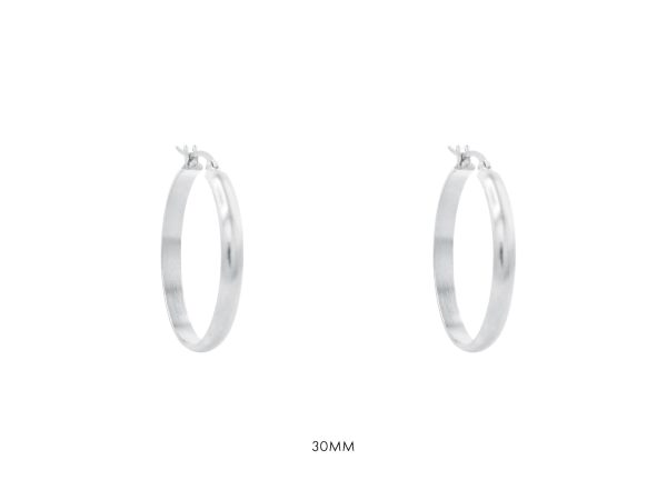 Créoles en acier inoxydable argenté | Largeur: 4mm