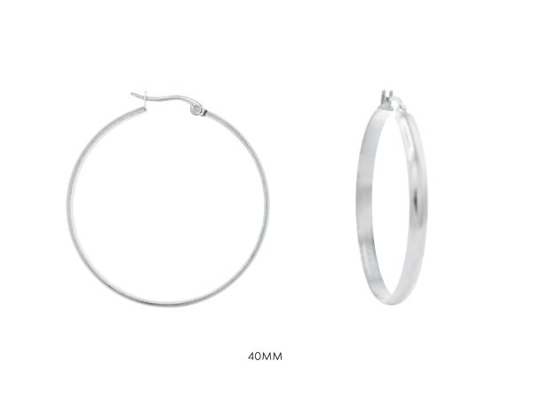 Créoles en acier inoxydable argenté | Largeur: 4mm