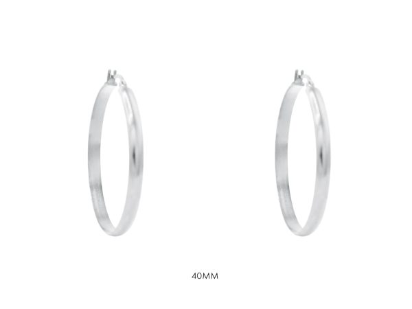 Créoles en acier inoxydable argenté | Largeur: 4mm