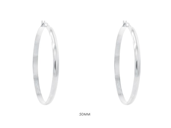 Créoles en acier inoxydable argenté | Largeur: 4mm