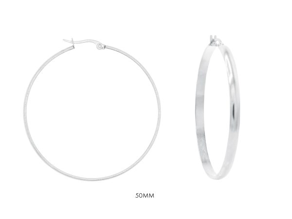 Créoles en acier inoxydable argenté | Largeur: 4mm