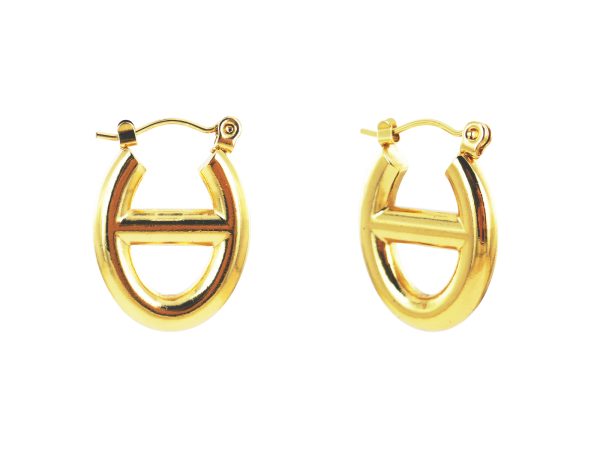 Créoles maille marine en acier inoxydable doré