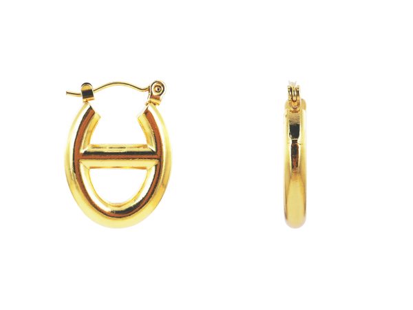 Créoles maille marine en acier inoxydable doré