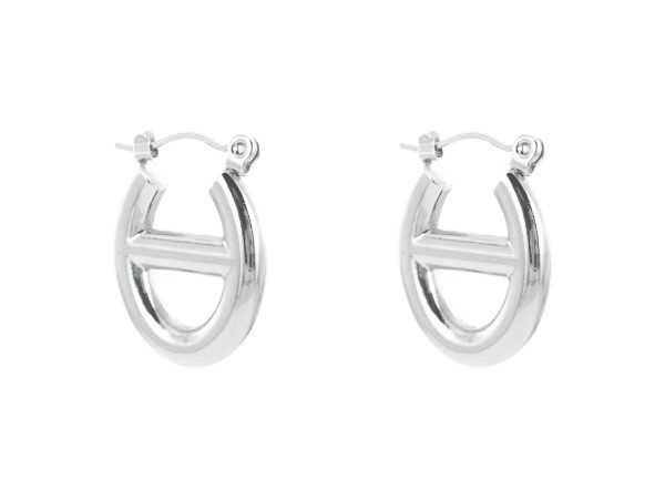 Créoles maille marine en acier inoxydable argenté