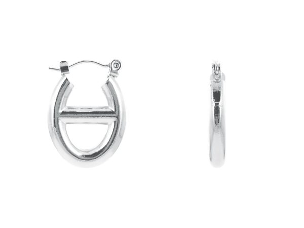 Créoles maille marine en acier inoxydable argenté