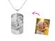 Collier plaque militaire acier à personnaliser avec photo