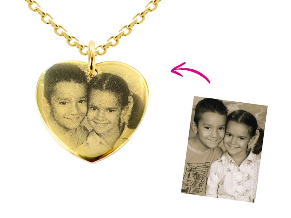 Collier coeur 20mm à personnaliser avec photo
