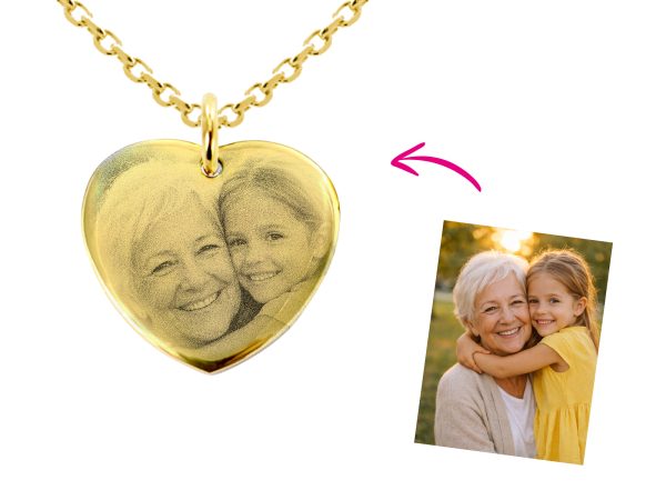 Collier coeur 20mm à personnaliser avec photo