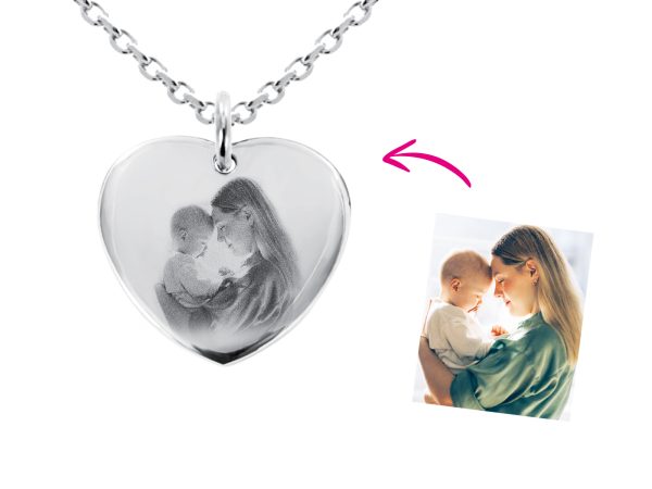 Collier coeur 20mm à personnaliser avec photo