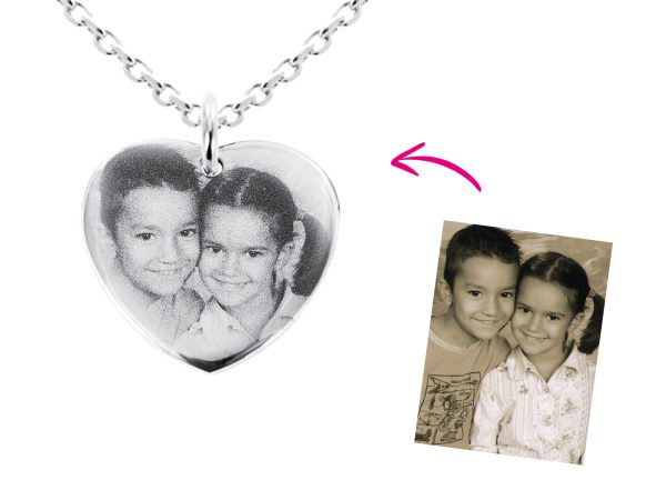 Collier coeur 20mm à personnaliser avec photo