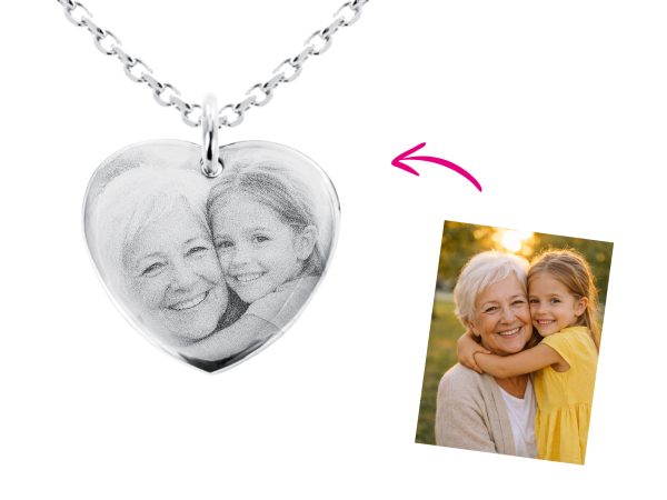 Collier coeur 20mm à personnaliser avec photo
