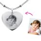 Collier maille boule alternée acier argenté coeur 20mm à personnaliser avec photo