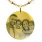 Collier maille boule alternée acier doré médaille 30 mm à personnaliser avec photo